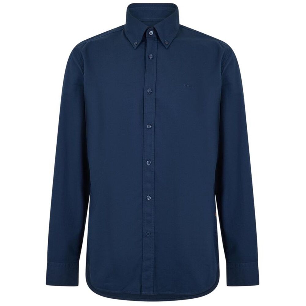 Boss Mens Rickert Oxford Long-Sleeved Shirt / Blue